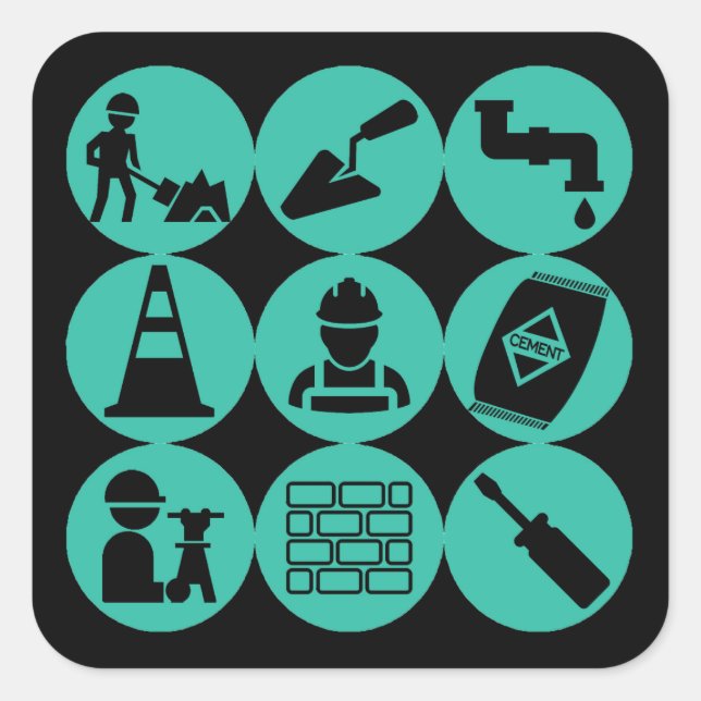 Adesivo Quadrado Autocolante de engenharia civil (Frente)