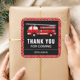 Adesivo Quadrado Autocolante de Festa de aniversário do Caminhão de