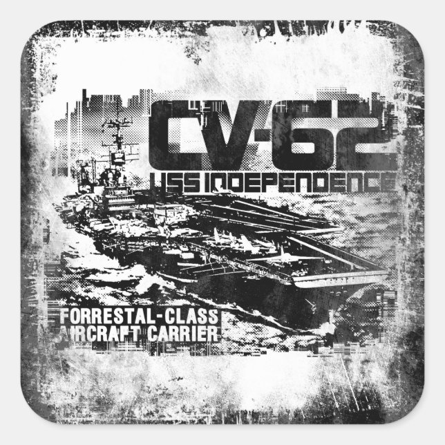 Adesivo Quadrado Autocolante de independência da transportadora aér (Frente)