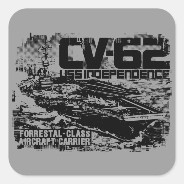 Adesivo Quadrado Autocolante de independência da transportadora aér (Frente)