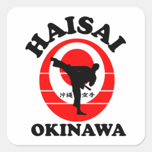 Adesivo Quadrado Autocolante de Karate Haisai