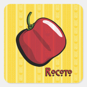 Adesivo Quadrado Autocolante de pimenta do Rocoto