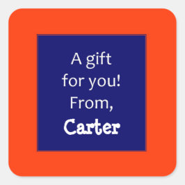 Adesivo Quadrado Autocolante De Presente Vermelho E Marinho