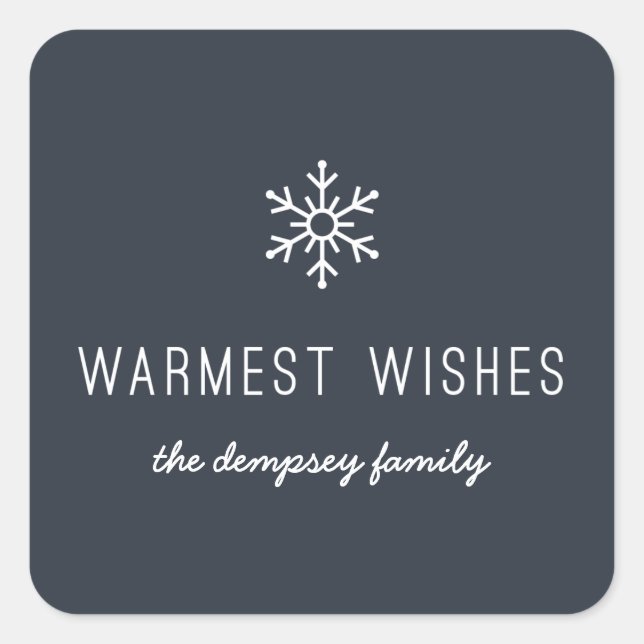 Adesivo Quadrado Autocolante de primeira neve - Marinho (Frente)