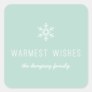 Adesivo Quadrado Autocolante de primeira queda de neve - Casa