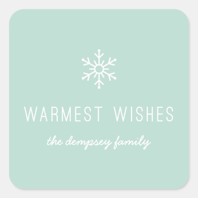 Adesivo Quadrado Autocolante de primeira queda de neve - Casa (Frente)