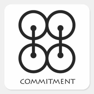 Adesivo Quadrado Autocolante de símbolos Adinkra (Me Ware Wo)