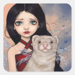 Adesivo Quadrado Autocolante "Ferret"