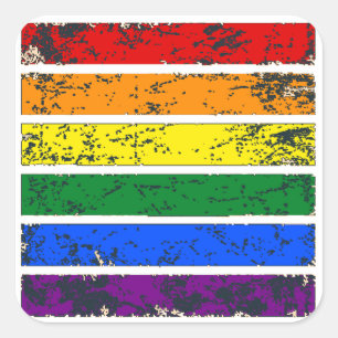Adesivo Quadrado Autocolante LGBT do Arco-Íris