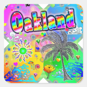 Adesivo Quadrado Autocolante Oakland Quadro Seasons