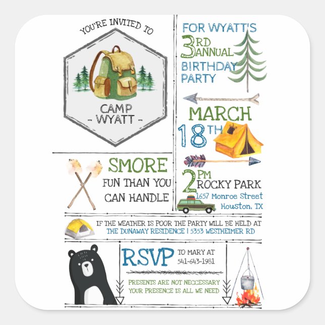 Adesivo Quadrado Autocolante personalizado (Frente)