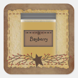 Adesivo Quadrado Autocolante Personalizado da Vela do Jar