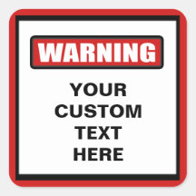 Autocolante personalizado de aviso