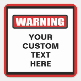 Adesivo Quadrado Autocolante personalizado de aviso
