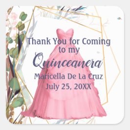 Adesivo Quadrado Autocolante personalizado do Quinceañera