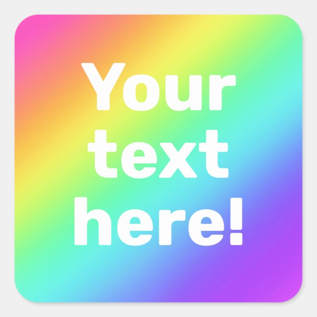 Adesivo Quadrado Autocolante personalizado do Rainbow (Frente)