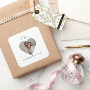 Adesivo Quadrado Autocolante personalizado para o dia das mães com