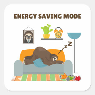 Adesivo Quadrado Autocolante Pun Square Modo de Poupança de Energia