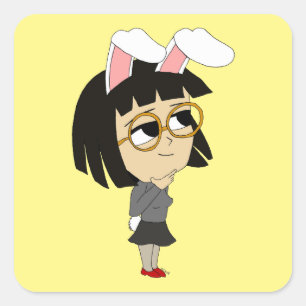 Adesivo Quadrado autocolante quadrado chibi bunnygirl