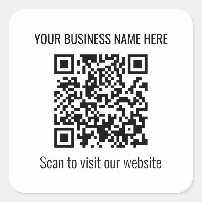 Adesivo Quadrado Autocolante quadrado de código QR moderno (Frente)