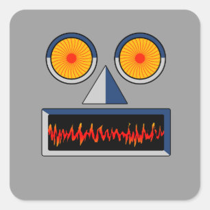 Adesivo Quadrado Autocolante Robô