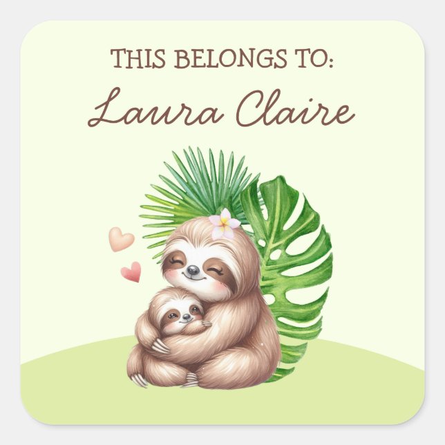 Adesivo Quadrado Autocolante "This Pertence A" (Frente)