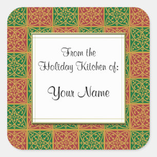 Adesivo Quadrado Autocolante Vermelho e Verde de Lis