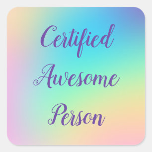 Adesivo Quadrado Autocolantes "Certified Awicky Person"