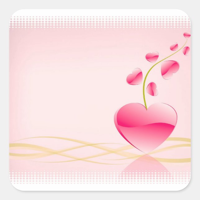 Adesivo Quadrado Autocolantes com vida cardíaca (Frente)