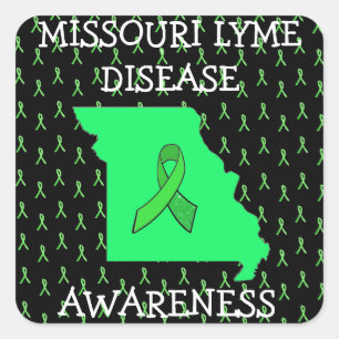 Adesivo Quadrado Autocolantes da doença de Lyme do Missouri