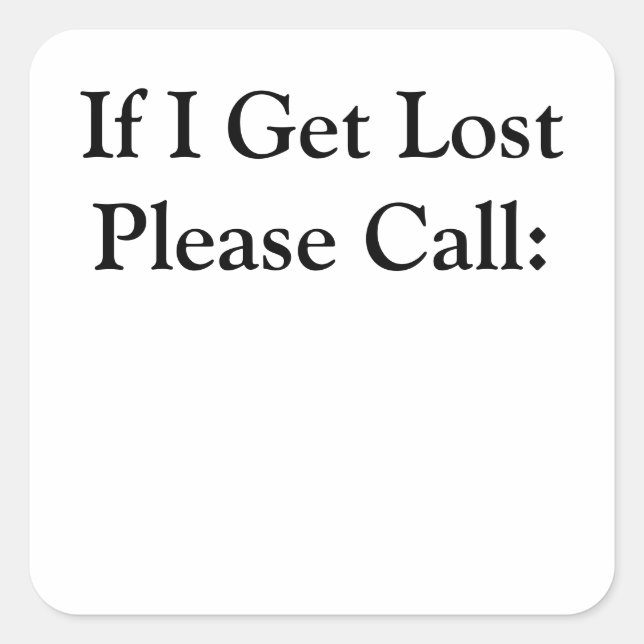 Adesivo Quadrado Autocolantes de 1/2 polegada - Se Me Perder (Frente)