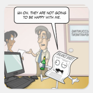 Adesivo Quadrado Autocolantes de Bebados Contabilísticos