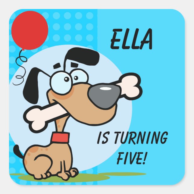 Adesivo Quadrado Autocolantes de Cachorro Personalizados (Frente)