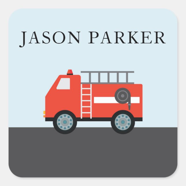 Adesivo Quadrado Autocolantes de combate a incêndios (Frente)