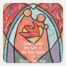 Adesivo Quadrado Autocolantes de Data Personalizáveis de Confirmaçã