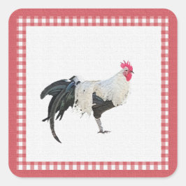 Adesivo Quadrado Autocolantes de Decoração do País de Rooster