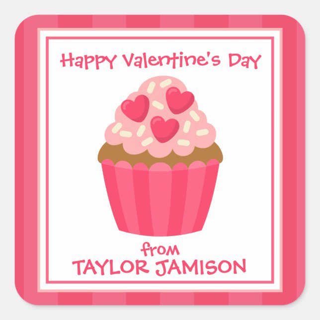 Adesivo Quadrado Autocolantes de Dia de os namorados personalizados (Frente)