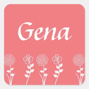 Adesivo Quadrado Autocolantes de Envelope Floral Personalizados