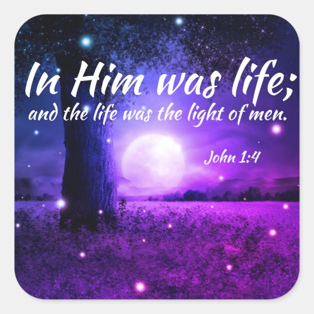 Adesivo Quadrado Autocolantes de Escritura Cristã Inspiradora (Frente)