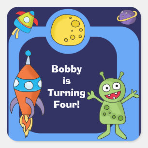 Adesivo Quadrado Autocolantes de Espaço Exterior Personalizados