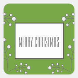 Adesivo Quadrado Autocolantes de férias de Berry Moderno Verde