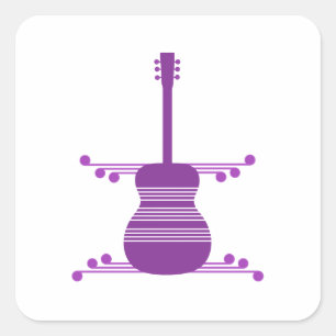 Adesivo Quadrado Autocolantes de guitarra, Roxo