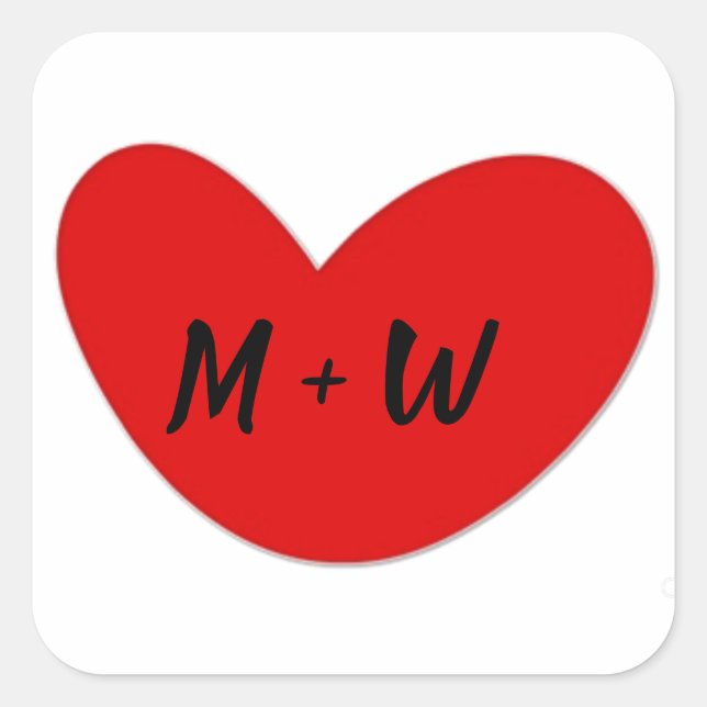 Adesivo Quadrado Autocolantes de inicialização cardíaca (Frente)