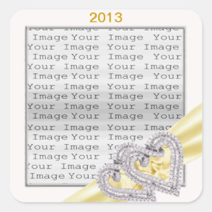 Adesivo Quadrado Autocolantes de Limão com Corações Personalizados