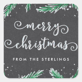 Adesivo Quadrado Autocolantes de Natal Personalizados | Aparência