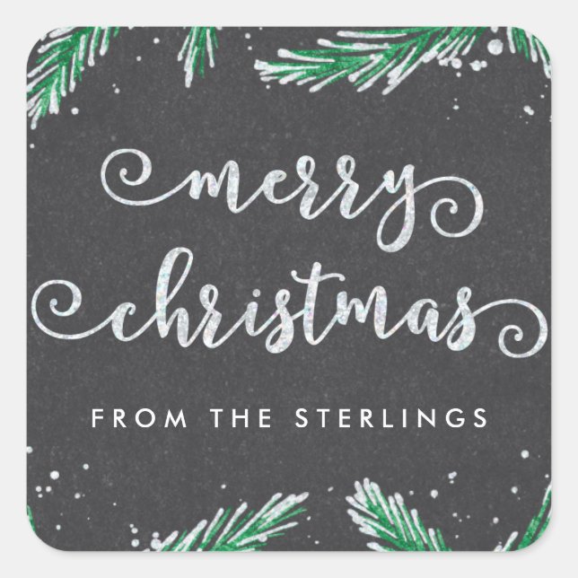 Adesivo Quadrado Autocolantes de Natal Personalizados | Aparência (Frente)