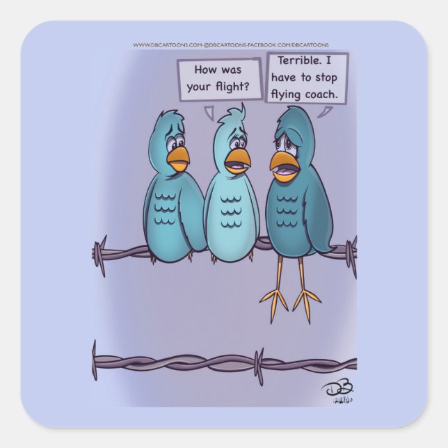 Adesivo Quadrado Autocolantes de ônibus voadores (Frente)