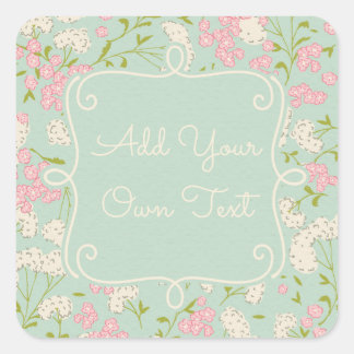 Adesivo Quadrado Autocolantes de pintura a rosa e minúsculas