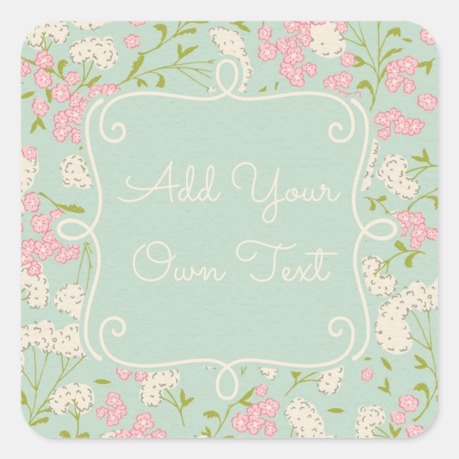 Adesivo Quadrado Autocolantes de pintura a rosa e minúsculas (Frente)