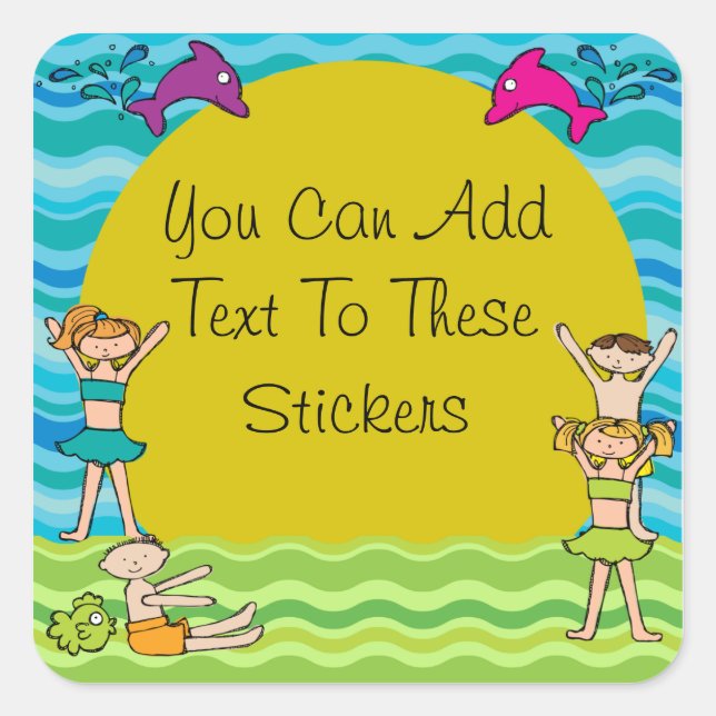 Adesivo Quadrado Autocolantes de Piscina personalizados (Frente)